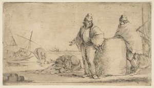 Två sjömän med en bal varor, ca. 1662. av Stefano della Bella