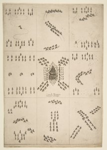 Diverse figurer av hästbalett, 1652. av Stefano della Bella