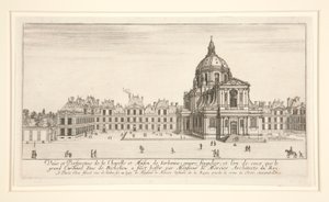 Utsikt och perspektiv av kapellet och huset i Sorbonne av Stefano della Bella