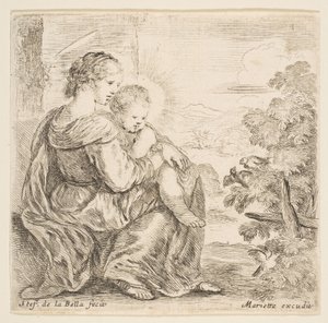 Jungfru och Kristusbarn, 1641. av Stefano della Bella