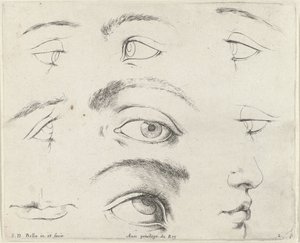 Sju ögon, två munnar och en näsa The Principles of Drawing (serietitel) I principii del disegno (serietitel) av Stefano della Bella