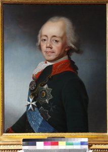 Paul I de Russie - Porträtt av kejsaren Paul I av Ryssland (1754-1801) - Stepan Semyonovich Shchukin (1762-1828). Olja på duk, efter 1798. Privat samling