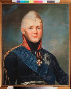 Porträtt av kejsar Alexander I, tsar av Ryssland (1777-1825). Målning av Stepan Semyonovich Shchukin (Schchukin) (1762-1828), olja på duk, efter 1805. Rysk konst från 1800-talet. State V. Tropinin Museum, Moskva.