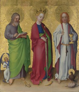 De heliga Matteus, Katarina av Alexandria och evangelisten Johannes, ca. 1450