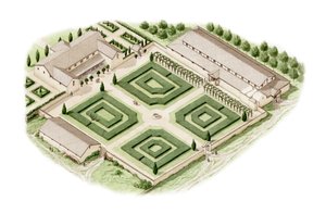 Brading Roman Villa, Isle of Wight (ritad 2012), ca 350-400 (bläck och akvarell) av Stephen Conlin