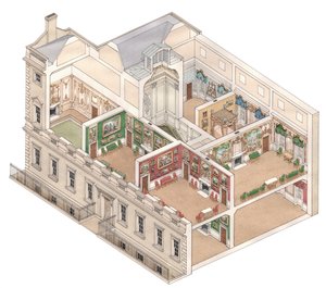 Norfolk House, London, ca 1890-1914 (tusch och akvarell)
