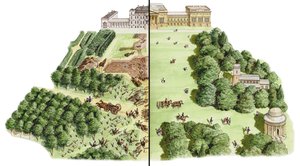 Utvecklingen av Stowe Landscape Gardens, Buckinghamshire, ca 1741-1780 (tusch och akvarell)