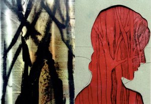 La Foret VIII, 2017 (monoprint  fotokollage) av Stephen Dow