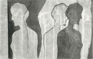 Tears I Bled VIII, 2016 (monoprint på papper) av Stephen Dow