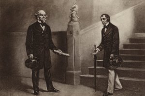 Gladstone och Disraeli, Beaconsfield (fotogravyr) av Stephen James (after) Ferris