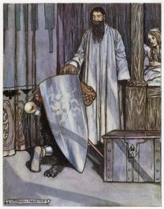 Illustration för Siegfried the Dragon-Slayer (färg litho) av Stephen Reid