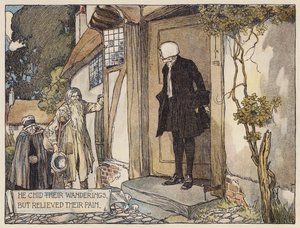 Illustration till The Deserted Village av Oliver Goldsmith (färglitografi) av Stephen Reid