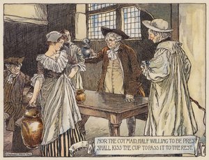 Illustration till The Deserted Village av Oliver Goldsmith (färglitografi) av Stephen Reid