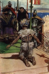 Montezuma II tillfångatagen av Hernán Cortes 1519 av Stephen Reid