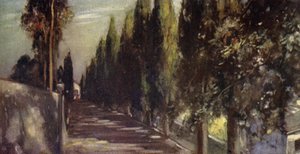 The Avenue of the Encounter, San Miniato (färg litho) av Stephen Reid