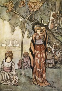 De gjorde ett läger och svanarna sjöng för dem, illustration från 