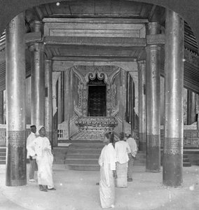 Lejontronen, Kungliga palatset, Mandalay, Burma, 1908