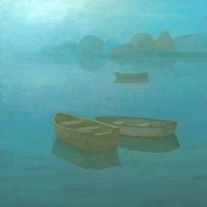 Misty Blue Lake Båtar