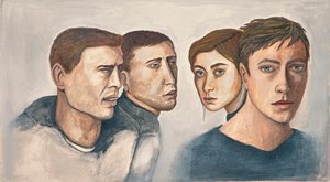 Vad händer ? 2017 (penna, penna och bläck och tvätt på papper) av Stevie Taylor