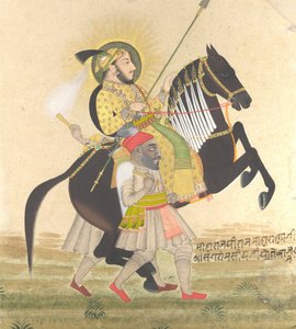 Maharana Sangram Singh Rider en prishingst, ca. 1712. av Stipple Master