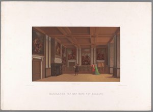 Utsikt över rådssalens inre, i Grevens salar Council Chamber van den Hove av Holland (titel på objekt) av Stortenbeker and Heijligers