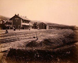 Stationshus vid Mallakah-Zahleh på järnvägslinjen Beirut till Damaskus (foto) av Studio Bonfils