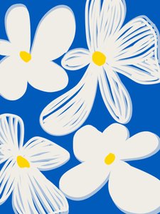 Glada vita blommor av Studio Palette