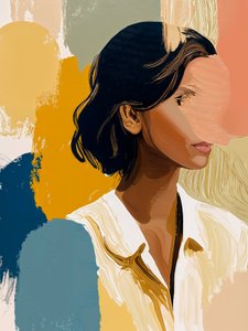 Färgglatt abstrakt porträtt av Studio Palette