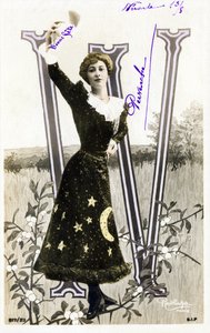 W: Liane De Pougy, dansare och courstisane från la Belle Epoque - alfabet i vykort av Studio Reutlinger