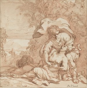 Procris och Cephalus (?) av Studio of Simon Vouet