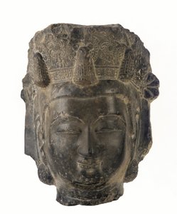 Chef för en bodhisattva, 581-618 (mörkgrå kalksten)