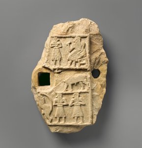 Reliefplakett med en bankettscen, ca 2600–2500 f.Kr. (gipsalbaster) av Sumerian Sumerian