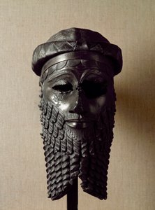 Sumerisk konst: överhuvud för kungen, kanske Naram-Sin (Naram Sin) (2254-2218 f.Kr.). Bronsskulptur. Cirka 2250 f.Kr. Dim. 36x20 cm Bagdad, National Iraq Museum