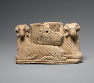 Fartyg som stöds av två kolvar, c. 2600–2500 f.Kr. (gipsalabaster) av Sumerian Sumerian