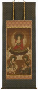 Buddhistisk triad: Sakyamuni, Manjusri och Samantabhadra, Edo-perioden, mitten av 1600- och början av 1700-talet. av Sumiyoshi Gukei