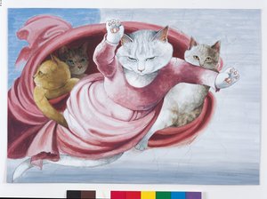 Illustration från Cats Galore! Ett kompendium över kultiverade katter (pub. 2015) av Susan Herbert
