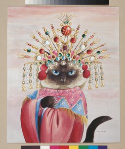 Illustration från Cats Galore! Ett kompendium över kultiverade katter (pub. 2015) av Susan Herbert