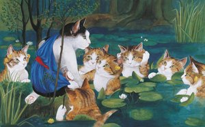 Illustration från Cats Galore! Ett kompendium över kultiverade katter (pub. 2015) av Susan Herbert