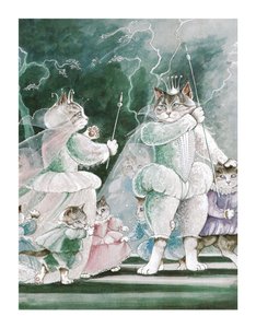 Illustration från Shakespeare Cats: Poster Book (publicerad 2016) av Susan Herbert
