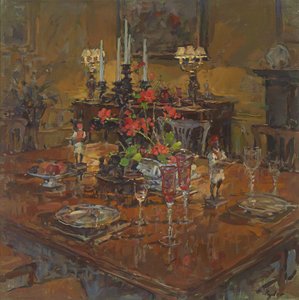 Matsal med pelargoner av Susan Ryder