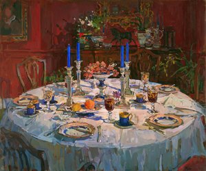 Matsalen (olja på duk) av Susan Ryder