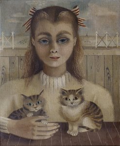 The Cat Girl (olja på duk) av Suzanne Cooper