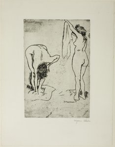 Två kvinnor som torkar sig själva av Suzanne Valadon