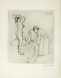 Kvinna vid hennes bad av Suzanne Valadon