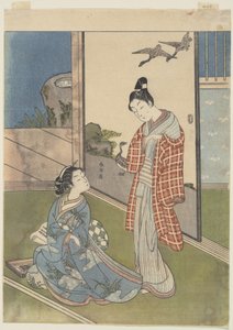 En flicka som skriver ett brev av Suzuki Harunobu