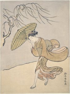 En blåsig dag på sommaren av Suzuki Harunobu