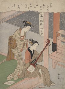 Kammar sitt hår, 1770, 1770. av Suzuki Harunobu