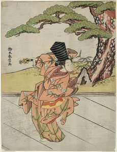 Kvinnlig Sanbaso-dansare av Suzuki Harunobu