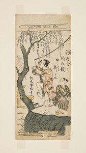 Fiske och vind (trätryck i färg) av Suzuki Harunobu