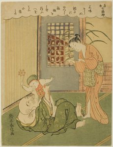 Hotei, från serien "Seven Gods of Good Luck in Modern Life (Tosei Shichi-fukujin)" av Suzuki Harunobu